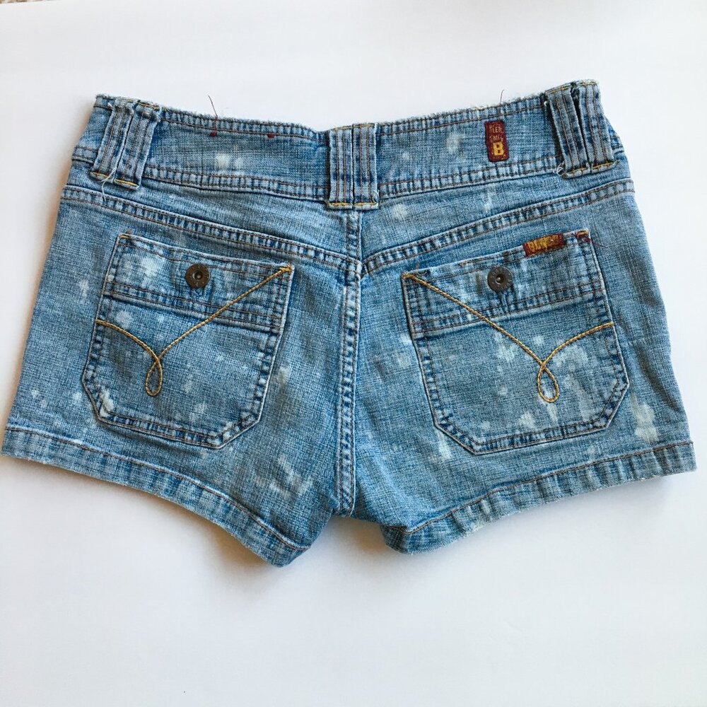 BONGO Vintage Look Denim Shorts 29" Waist Distressed Blue 8.5" Rise